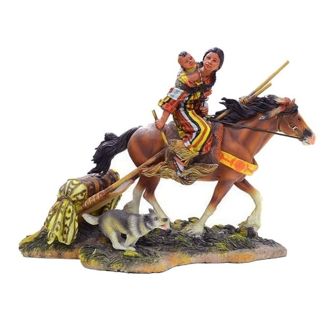 Atlı Kızılderili Kadın Biblo - Veronese Design