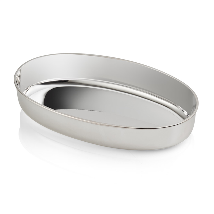 Selamlique Gümüş Kaplama Oval Atıştırmalık Tabağı - Orta