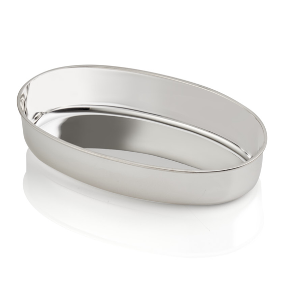 Selamlique Gümüş Kaplama Oval Atıştırmalık Tabağı - Küçük