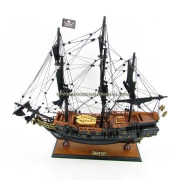 Black Pearl Dekoratif Ahşap Yelkenli Gemi Modeli (40 cm)