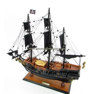 Black Pearl Dekoratif Ahşap Yelkenli Gemi Modeli (40 cm)