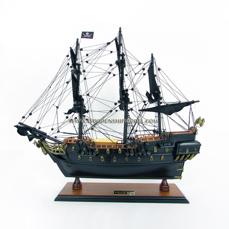 Black Pearl Dekoratif Ahşap Yelkenli Gemi Modeli (40 cm)