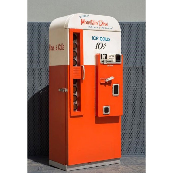 Kola Makinesi Temalı Vintage Metal Dolap - Jayland