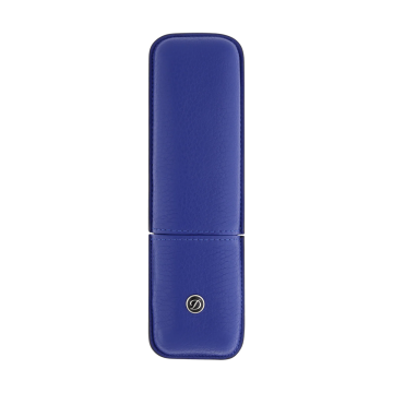 S.T. Dupont Grained Leather İkili Kalem Kılıfı Mavi 7132