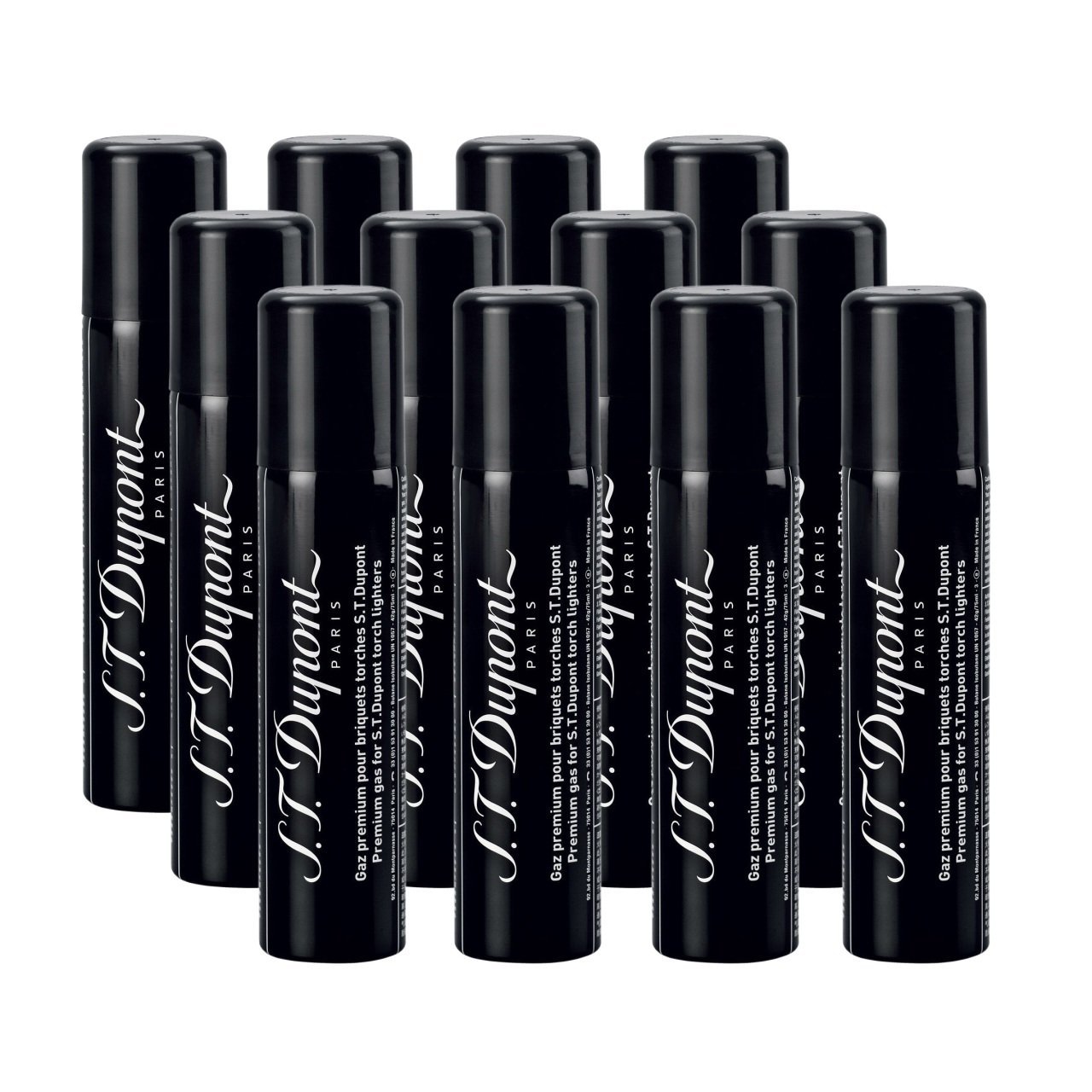 S.T. Dupont Siyah Çakmak Gazı 000430 - 12'Lİ PAKET