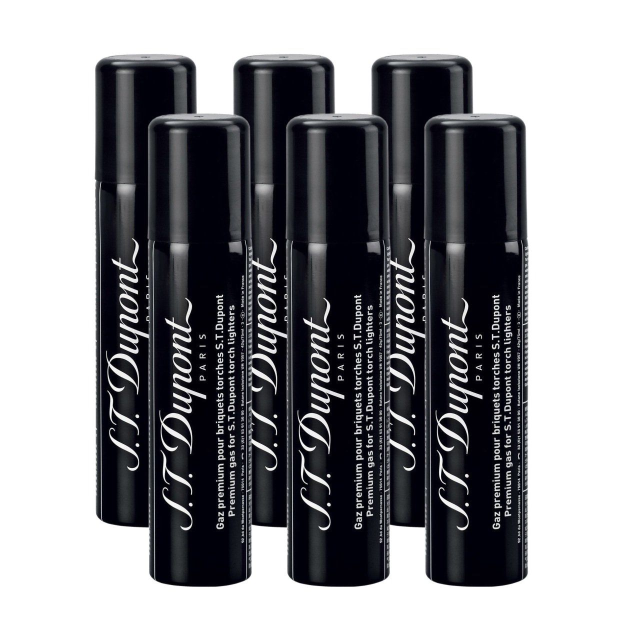 S.T. Dupont Siyah Çakmak Gazı 000430 - 6'LI PAKET