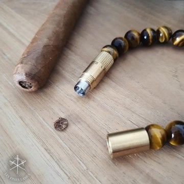 Les Fines Lames Punch Bileklik - Brass Tiger Eye