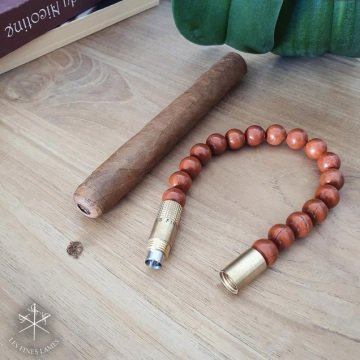 Les Fines Lames Punch Bileklik - Brass Red Jasper