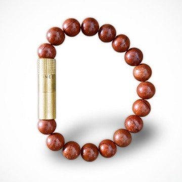 Les Fines Lames Punch Bileklik - Brass Red Jasper