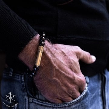 Les Fines Lames Punch Bileklik - Brass Onyx