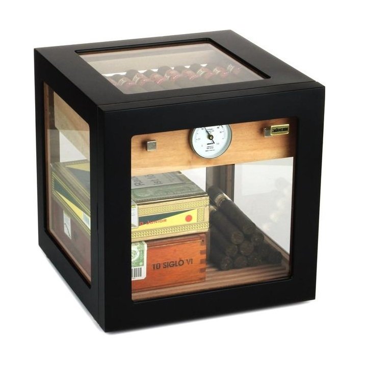 Adorini Cube Deluxe Puro Kutusu Humidor - Siyah