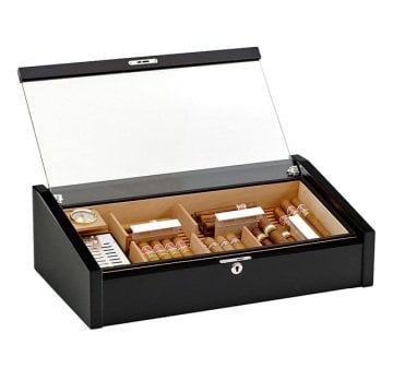 Adorini Vega Deluxe Puro Kutusu Humidor - Siyah