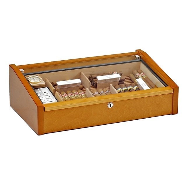 Adorini Vega Deluxe Puro Kutusu Humidor - Kızıl Kahverengi