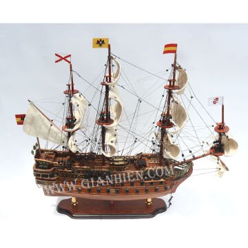 San Felipe Dekoratif Ahşap Yelkenli Gemi Modeli (80 cm)