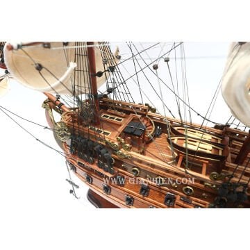 San Felipe Dekoratif Ahşap Yelkenli Gemi Modeli (80 cm)