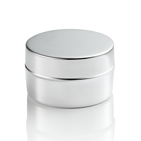 Selamlique Uni Gümüş Kaplama Yuvarlak Kutu - Küçük