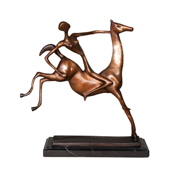 Bronz Ata Binen Kadın Heykeli | 41 cm - Thaibronze