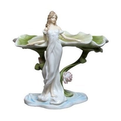 Kadın ve Nilüfer Çiçeği Figürlü Tabak - Veronese Design
