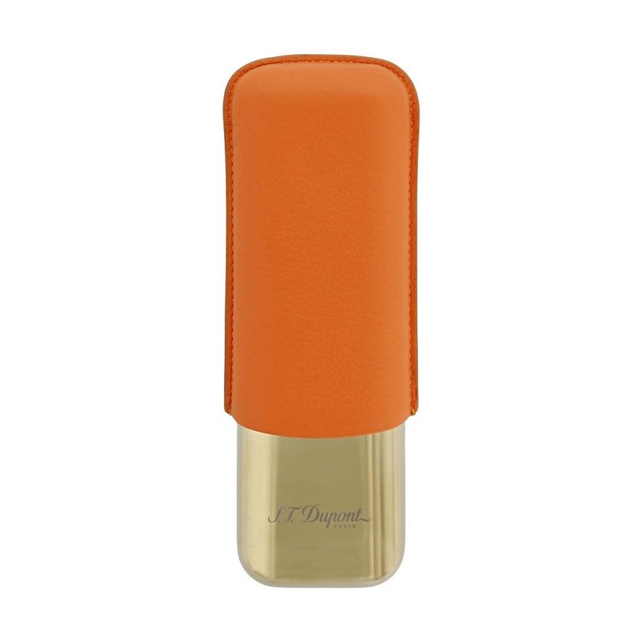 S.T. Dupont Grained Leather İkili Puro Kılıfı Turuncu 183256