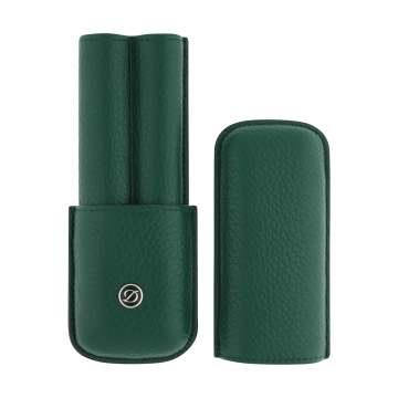 S.T. Dupont Grained Leather İkili Kalem Kılıfı Yeşil 7134