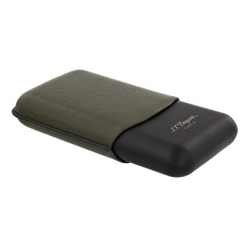 S.T. Dupont Grained Leather Üçlü Puro Kılıfı Khaki Yeşil 183349