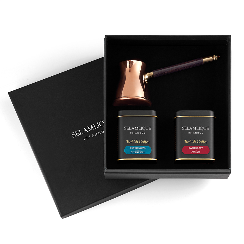 Selamlique Türk Kahvesi ve Bakır Cezve Seti
