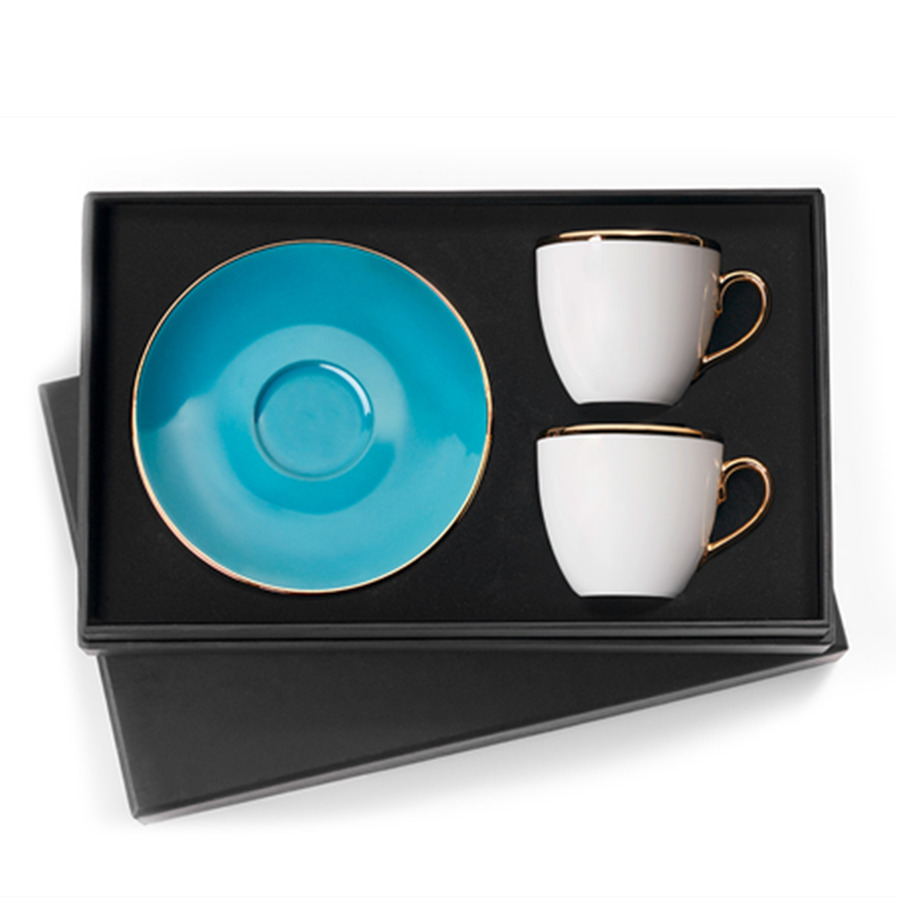 Selamlique 2'li Klasik Turkuaz Türk Kahvesi Fincanları
