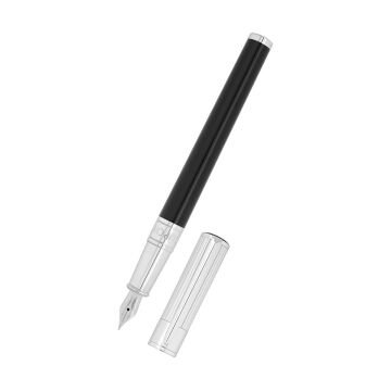 S.T. Dupont Initial Silver & Siyah Lacquer Dolma Kalem 270201