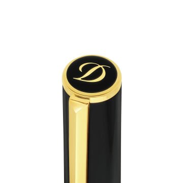 S.T. Dupont Initial Gold & Siyah Lacquer Roller Kalem 272202