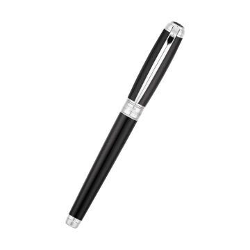 S.T. Dupont Ligne D Silver & Siyah Lacquer Dolma Kalem 410100