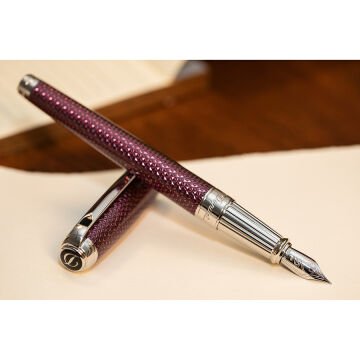S.T. Dupont Ligne D Guilloche Pembe & Silver Dolma Kalem 410112