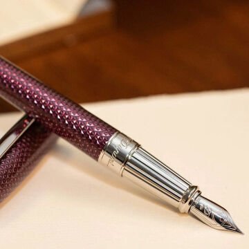 S.T. Dupont Ligne D Guilloche Pembe & Silver Dolma Kalem 410112